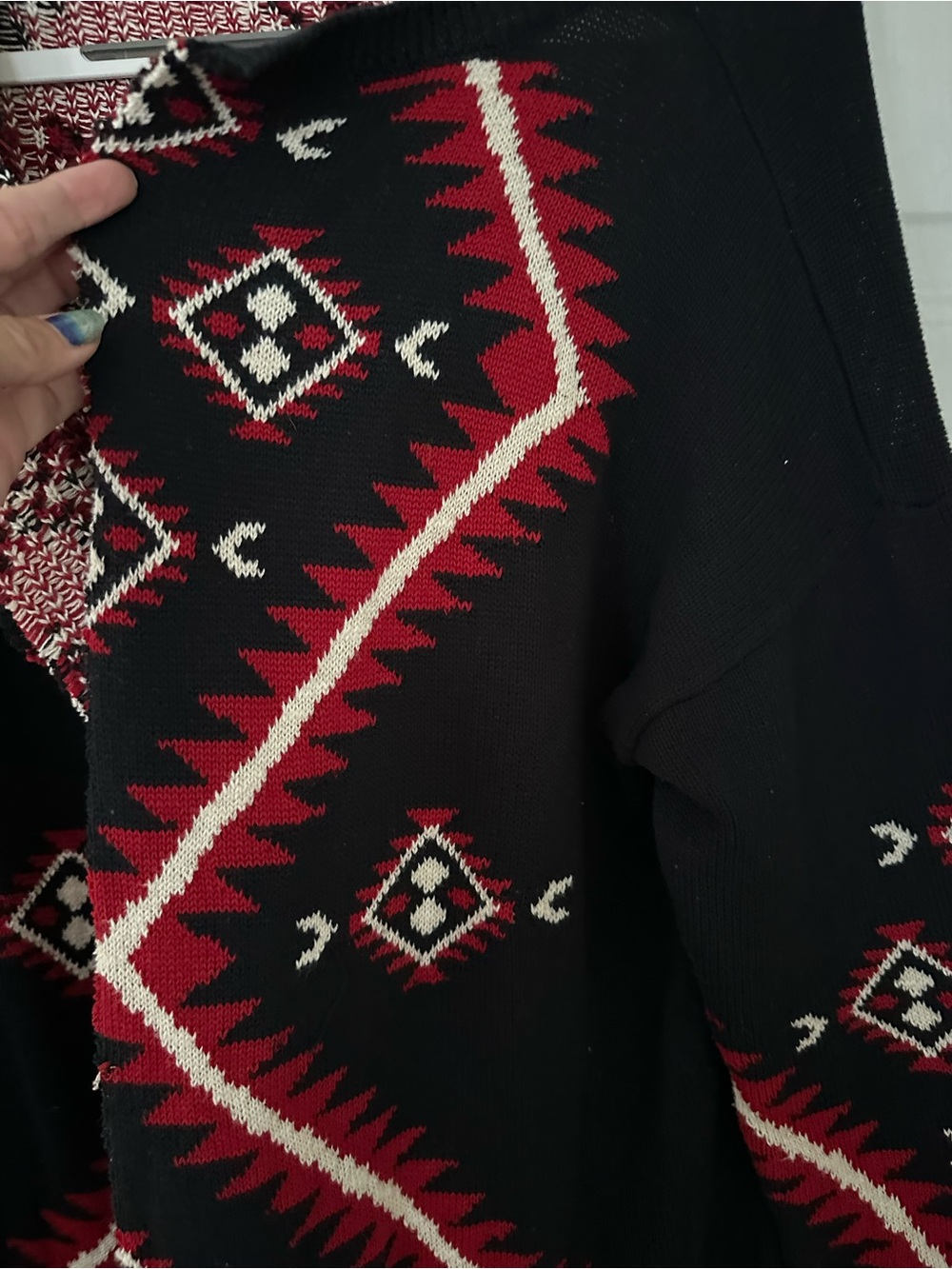 Lauren Ralph Lauren Southwestern Aztec Open Cardigan Sweater XL - Picture 3 of 10